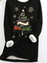 Sweat-shirts Femmes Décontracté Hiver Noël Polyester Aucune élasticité Manches Longues Col Rond Mi-long Droit
