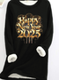 Sweat-shirts Décontracté Hiver Noël Polyester Quotidien Ample Mi-long Droit en Toison pour Femmes