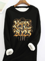 Sweat-shirts Décontracté Hiver Noël Polyester Quotidien Ample Mi-long Droit en Toison pour Femmes