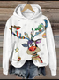 Sweat-shirts Décontracté Noël Printemps / Automne Polyester Sweat-shirt à Capuche Micro-élasticité Quotidien Ample Régulier pour Femmes