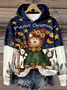 Sweat-shirts Décontracté Noël Printemps / Automne Polyester Sweat-shirt à Capuche Micro-élasticité Quotidien Ample Régulier pour Femmes