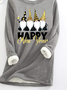 Sweat-shirts Décontracté Hiver Noël Polyester Naturel Quotidien Ample Mi-long en Toison pour Femmes