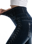 Pantalons De Yoga Femmes Décontracté Toutes Les Saisons Imprimé graphique en faux denim Polyester Quotidien Pantalon à la cheville Pantalon coupe slim Droit Régulier