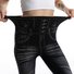 Pantalons De Yoga Femmes Décontracté Toutes Les Saisons Imprimé graphique en faux denim Polyester Quotidien Pantalon à la cheville Pantalon coupe slim Droit Régulier