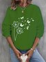 Sweat-shirts Femmes Décontracté Printemps / Automne Pissenlit Coton Micro-élasticité Ample Manches Longues Régulier Régulier