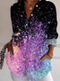 Chemises Femmes Floral Décontracté Printemps / Automne Polyester Ample Manches Longues Régulier Régulier Col de Chemise