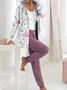 Deux Pièces Ensembles Femmes Géométrique Décontracté Printemps / Automne Sweat-shirt à Capuche Naturel Ample Jersey Manches Longues Régulier