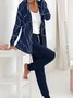 Deux Pièces Ensembles Femmes Géométrique Décontracté Printemps / Automne Sweat-shirt à Capuche Naturel Ample Jersey Manches Longues Régulier