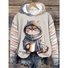 Sweat-shirts Décontracté Printemps / Automne Noël Polyester Sweat-shirt à Capuche Micro-élasticité Ample Droit Régulier pour Femmes