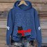 Sweat-shirts Décontracté Printemps / Automne Noël Polyester Sweat-shirt à Capuche Micro-élasticité Ample Droit Régulier pour Femmes