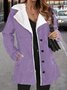 Manches Longues en Toison Plain Blouson pour Femmes