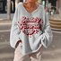 Sweat-shirts Femmes Décontracté Noël Printemps / Automne Col V Micro-élasticité Noël Manches Longues Mi-long Droit