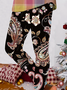 Pantalons De Yoga Décontracté Ethnique Toutes Les Saisons Naturel à Haute Élasticité Serré Long Legging Régulier pour Femmes