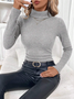 Pulls Simple Plain Hiver Polyester Poids lourd Thermique Domestique Régulier Droit pour Femmes