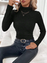 Pulls Simple Plain Hiver Polyester Poids lourd Thermique Domestique Régulier Droit pour Femmes