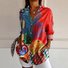Chemises Floral Décontracté Printemps / Automne Polyester Aucune élasticité Quotidien Ample Droit Col de Chemise pour Femmes