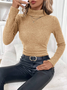 Pulls Simple Plain Hiver Polyester Poids lourd Thermique Domestique Régulier Droit pour Femmes
