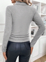 Pulls Simple Plain Hiver Polyester Poids lourd Thermique Domestique Régulier Droit pour Femmes
