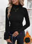 Pulls Simple Plain Hiver Polyester Poids lourd Thermique Domestique Régulier Droit pour Femmes
