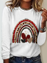 T-shirts Femmes Décontracté Printemps / Automne Coeur/cordé Micro-élasticité Quotidien Manches Longues Col Rond Régulier Régulier
