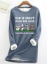 Sweat-shirts Femmes Décontracté Hiver Lettres de texte Naturel Quotidien Manches Longues Col Rond Droit en Toison