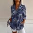 Chemises Géométrique Décontracté Printemps / Automne Ample Manches Longues Régulier Droit Régulier Col de Chemise pour Femmes
