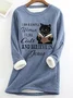 Sweat-shirts Décontracté Hiver Imprimé de Lettre Motif Aucune élasticité Quotidien Ample Col Rond Mi-long Droit pour Femmes