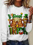 T-shirts Décontracté Printemps / Automne trèfle à quatre feuilles Micro-élasticité Quotidien Col Rond Droit Régulier St.Le jour de Patrick pour Femmes