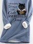 Sweat-shirts Décontracté Hiver Imprimé de Lettre Motif Aucune élasticité Quotidien Ample Col Rond Mi-long Droit pour Femmes