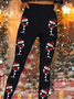 Pantalons De Yoga Femmes Décontracté Toutes Les Saisons Verre à Vin de Noël Naturel à Haute Élasticité Serré Jersey Long Droit