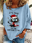 Sweat-shirts Femmes Décontracté Printemps / Automne Noël Quotidien Ample Col Rond en Mélangé de Coton Régulier Droit