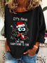 Sweat-shirts Femmes Décontracté Printemps / Automne Noël Quotidien Ample Col Rond en Mélangé de Coton Régulier Droit