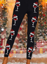 Pantalons De Yoga Femmes Décontracté Toutes Les Saisons Verre à Vin de Noël Naturel à Haute Élasticité Serré Jersey Long Droit