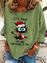 Sweat-shirts Femmes Décontracté Printemps / Automne Noël Quotidien Ample Col Rond en Mélangé de Coton Régulier Droit