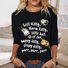 T-shirts Femmes Imprimé de Lettre Motif Décontracté Printemps / Automne Micro-élasticité Quotidien Ample Jersey Régulier Régulier