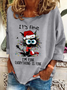 Sweat-shirts Femmes Décontracté Printemps / Automne Noël Quotidien Ample Col Rond en Mélangé de Coton Régulier Droit