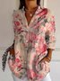 Chemises Femmes Décontracté Floral Printemps / Automne Aucune élasticité Quotidien Manches Longues Droit Régulier Col de Chemise
