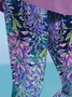 Pantalons De Yoga Décontracté Toutes Les Saisons Feuille Quotidien Serré Long Legging Droit Régulier pour Femmes