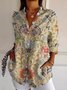 Chemises Femmes Décontracté Floral Printemps / Automne Aucune élasticité Quotidien Manches Longues Droit Régulier Col de Chemise