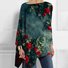 Chemisiers1 Femmes Décontracté Papillon Printemps / Automne Micro-élasticité Jersey Manches Longues Col Rond Droit Régulier