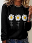 T-shirts Décontracté Floral Printemps / Automne Micro-élasticité Quotidien Col Rond Régulier Droit Régulier pour Femmes