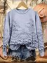 Sweat-shirts Rétro Printemps / Automne impression en 3D Polyester Micro-élasticité Ample Manches Longues Col Rond Régulier pour Femmes