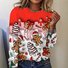 T-shirts Femmes Décontracté Ethnique Printemps / Automne Micro-élasticité Jersey Manches Longues Col Rond le Jour de la Saint-Valentin Régulier