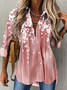 Chemises Femmes Décontracté Floral Printemps / Automne Polyester Aucune élasticité Quotidien Manches Longues Col de Chemise T.-N.-L.
