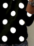 T-shirts Femmes Pois Polka Décontracté Printemps / Automne Micro-élasticité Quotidien Manches Longues Régulier Droit Régulier