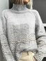 Sweat-shirts Femmes Décontracté Floral Printemps / Automne Micro-élasticité Ample Col Roulé Régulier Droit Régulier