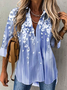 Chemises Femmes Décontracté Floral Printemps / Automne Polyester Aucune élasticité Quotidien Manches Longues Col de Chemise T.-N.-L.