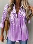 Chemises Femmes Décontracté Floral Printemps / Automne Polyester Aucune élasticité Quotidien Manches Longues Col de Chemise T.-N.-L.