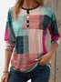 Chemisiers1 Femmes Décontracté Printemps / Automne Bloc de Couleur Polyester Micro-élasticité Manches Longues à Épaules Dénudées Régulier Régulier