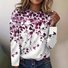 T-shirts Décontracté Ethnique Printemps / Automne Jersey Manches Longues Régulier le Jour de la Saint-Valentin Droit Régulier pour Femmes